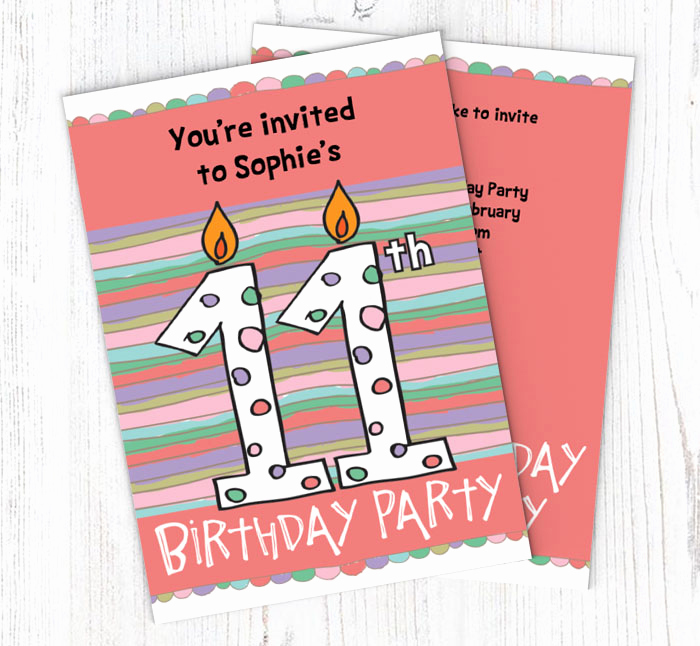 11th Birthday Invitation Wording Fresh 11th Birthday Candle Party Invitations