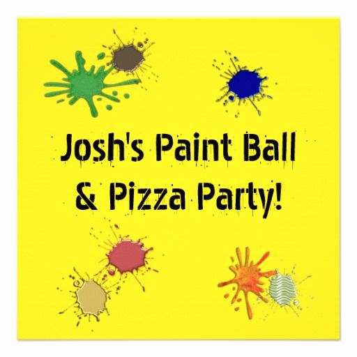11th Birthday Invitation Wording Unique Boys Paint Ball Pizza Birthday Party Personalized Invite