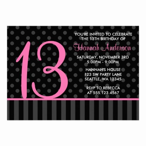 13th Birthday Invitation Wording New 13th Birthday Party Invitations and Ideas Pink and Black