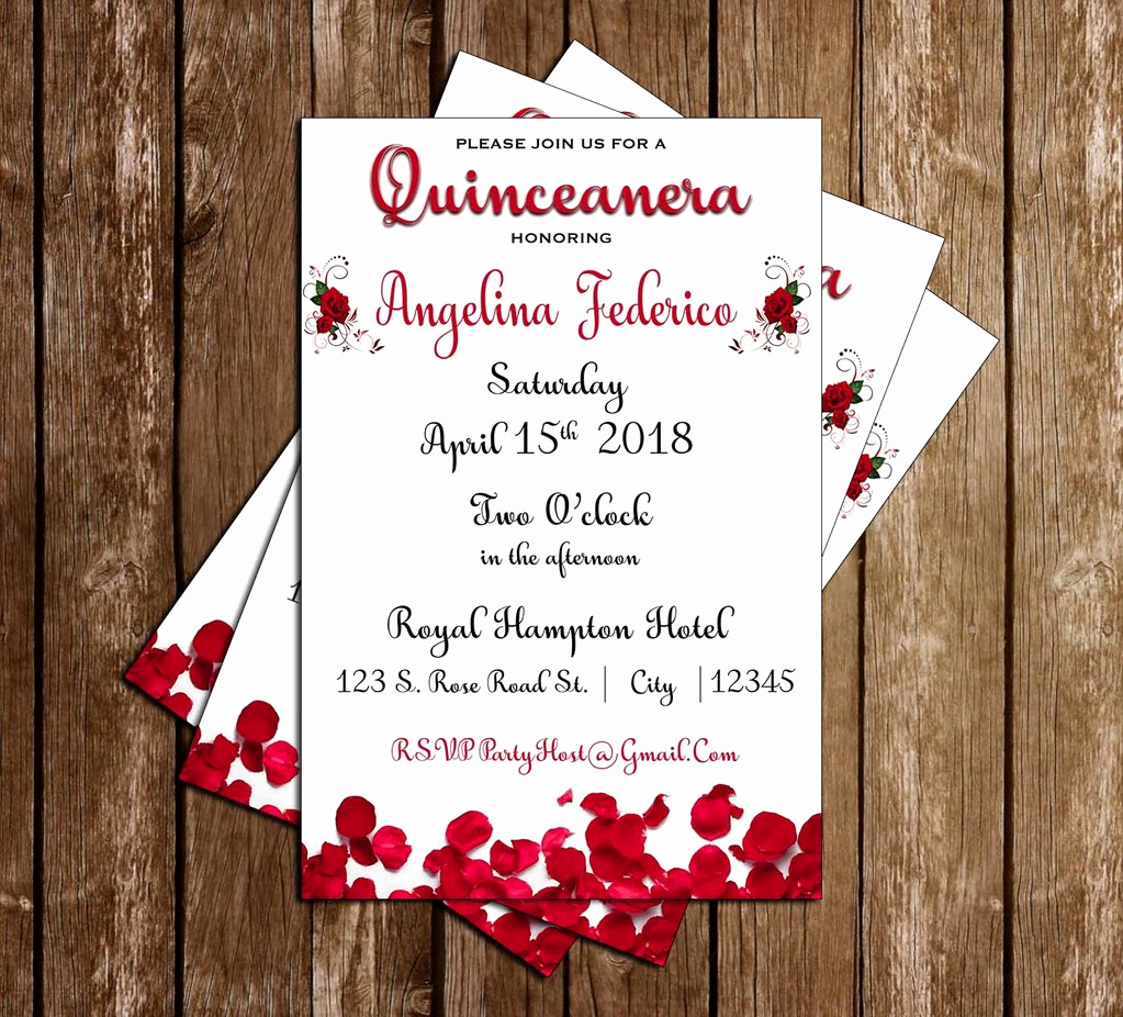 15th Birthday Invitation Wording Best Of Novel Concept Designs Red Roses Quinceanera