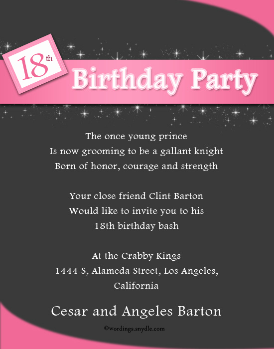 18th Birthday Invitation Wording Best Of Informal Invitation Birthday Party