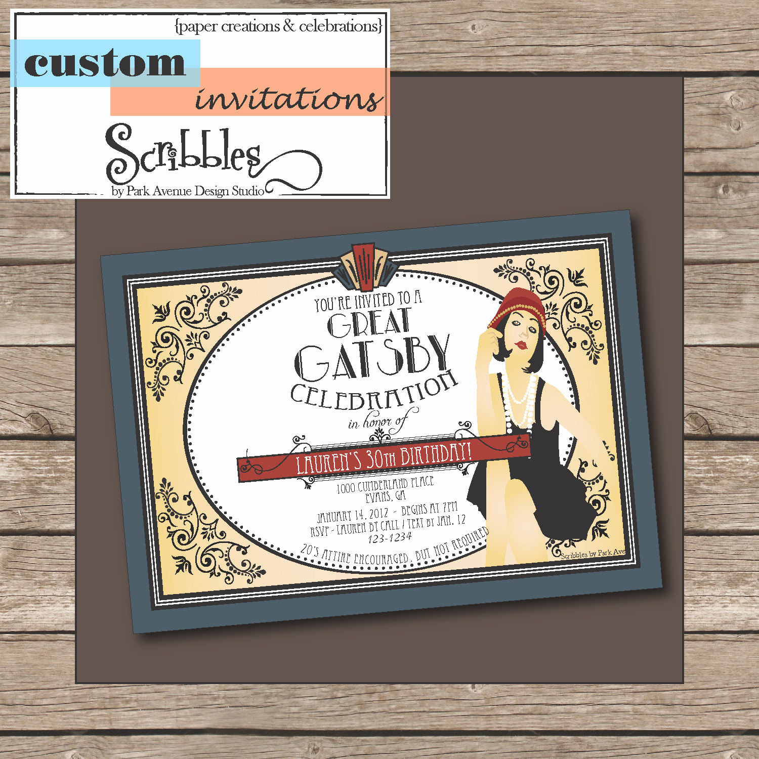 1920s Party Invitation Template Free Inspirational Roaring 1920 S Flapper Great Gatsby by Scribblesbyparkave