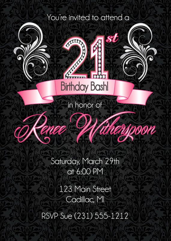 21st Birthday Invitation Templates Awesome 1000 Ideas About 21st Birthday Invitations On Pinterest