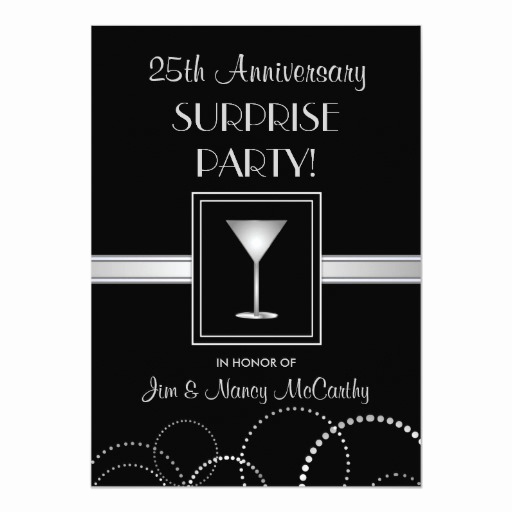 25th Birthday Invitation Wording Inspirational 25th Anniversary Surprise Party Custom Invitations