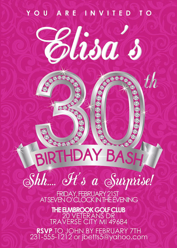 30th Birthday Invitation Wording New 30th Birthday Invitation Adult Birthday Party Invitation