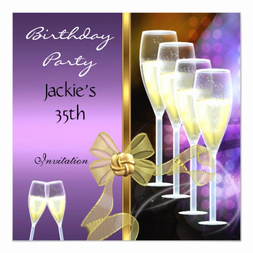 35th Birthday Invitation Wording Luxury Invitation 35th Birthday Party Elegant Purple Gold