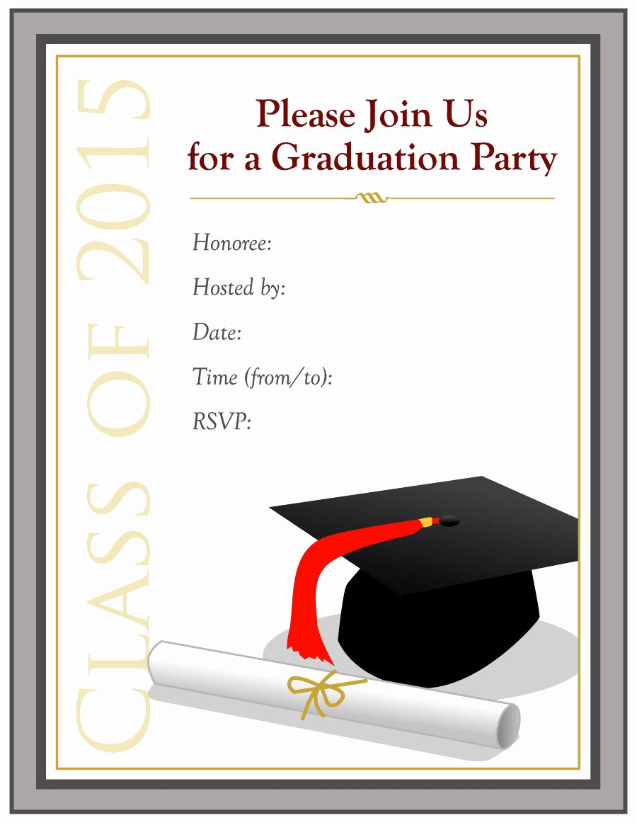 4 Per Page Invitation Template Lovely Graduation Party Invitation Template Graduation Party
