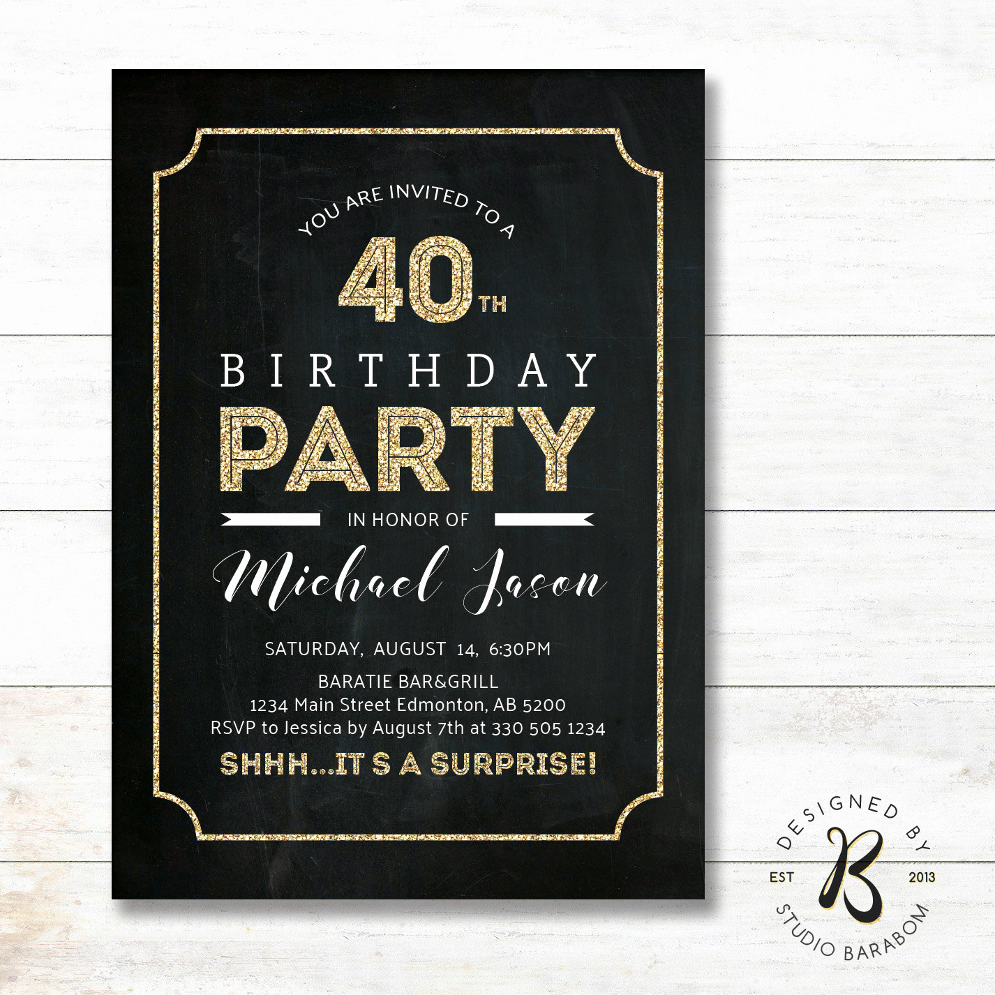 40th Anniversary Invitation Wording Unique Surprise 40th Birthday Invitation Adult Birthday Invitations