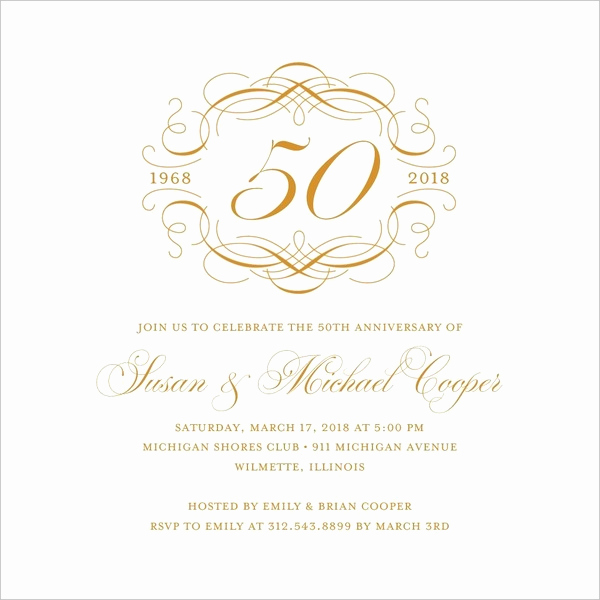 50th Anniversary Invitation Template Unique 50th Wedding Anniversary Invitations Free Template