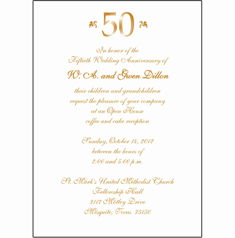 50th Anniversary Invitation Wording Inspirational 25 Personalized 50th Wedding Anniversary Party Invitations