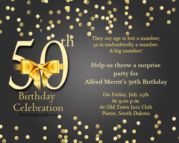 50th Birthday Invitation Card Beautiful 50th Birthday Invitation Wording Samples Wordings and