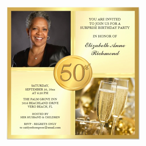 50th Birthday Invitation Wording Elegant Elegant Gold 50th Birthday Party Invitations