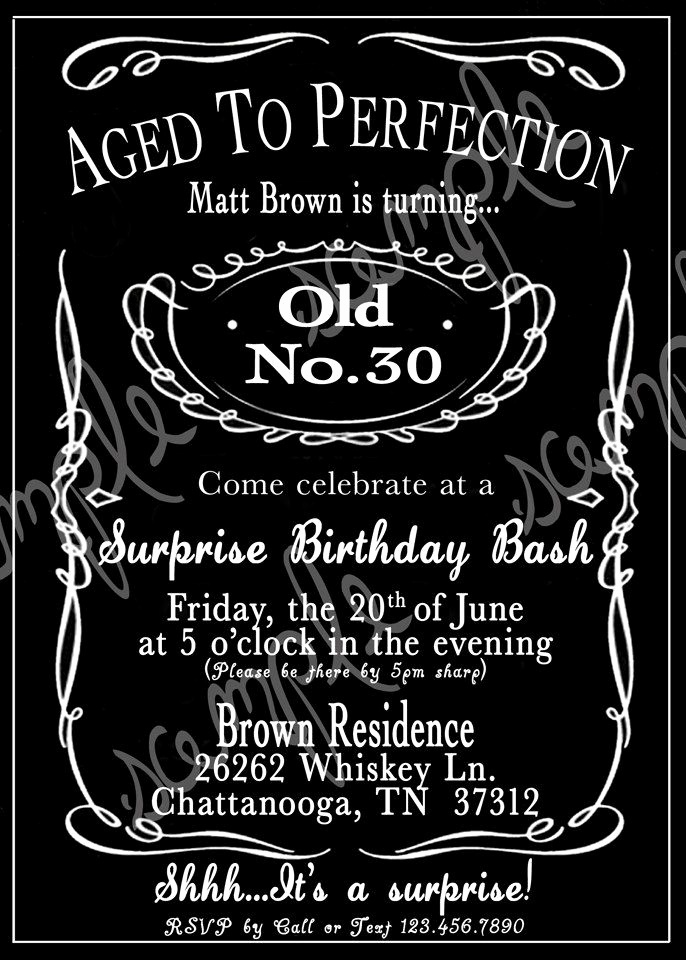 50th Birthday Party Invitation Ideas Lovely Adult Black and White Whiskey 30th 40th 50th Birthday