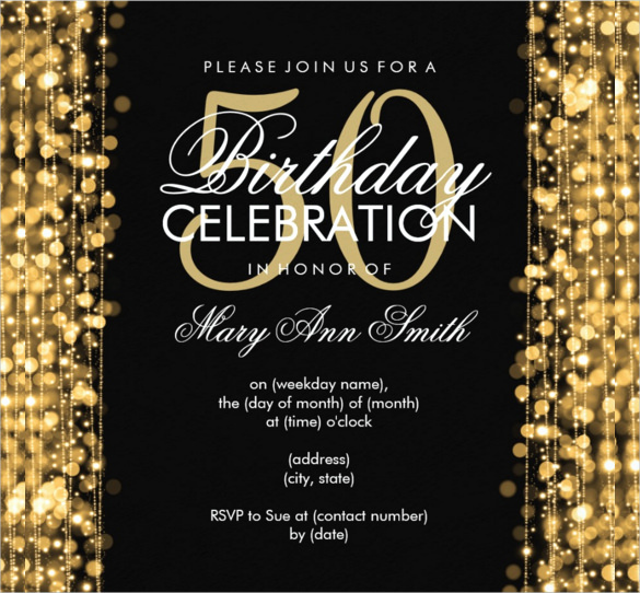 50th Birthday Party Invitation Ideas Luxury 45 50th Birthday Invitation Templates – Free Sample