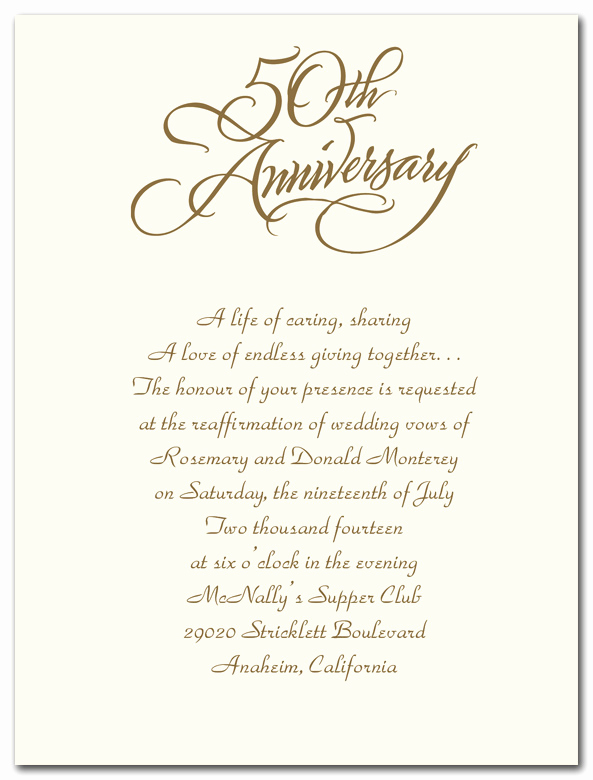 50th Wedding Anniversary Invitation Wording Awesome 50th Anniversay Program and Menu