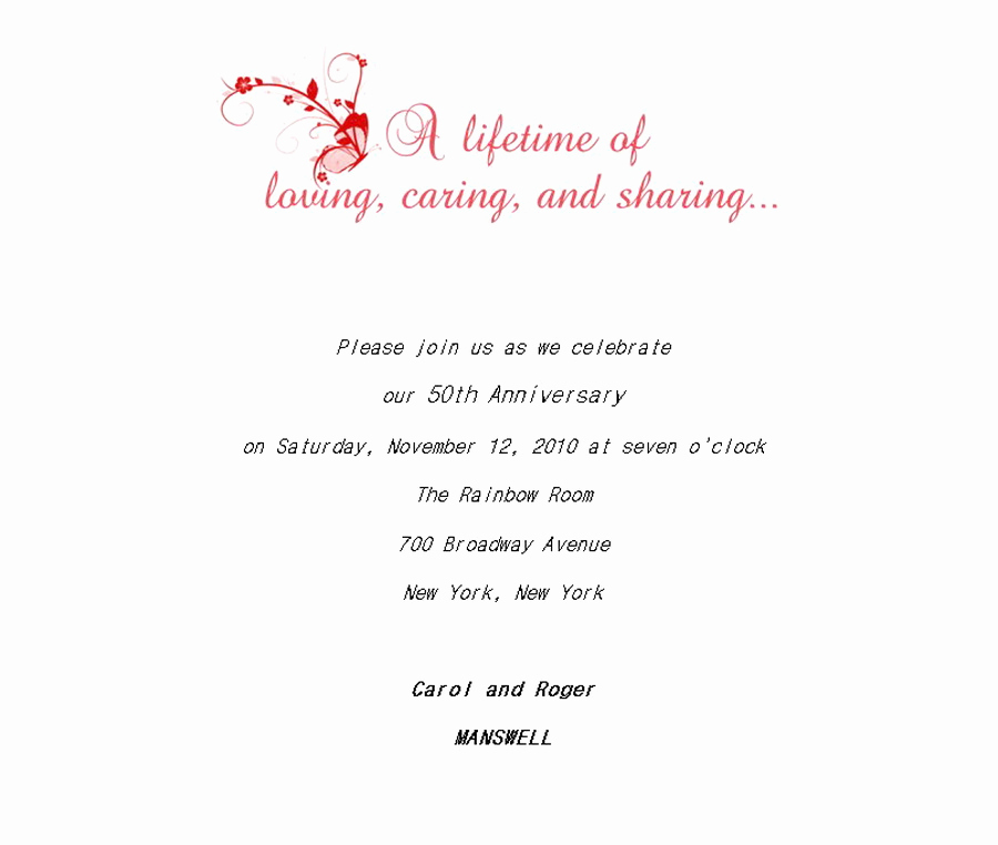 50th Wedding Anniversary Invitation Wording Luxury 50th Wedding Anniversary Invitations 5 Wording