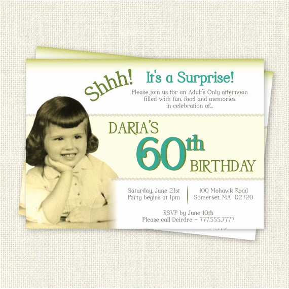 60th Birthday Invitation Template Inspirational Surprise 60th Birthday Invitation Digital Printable File