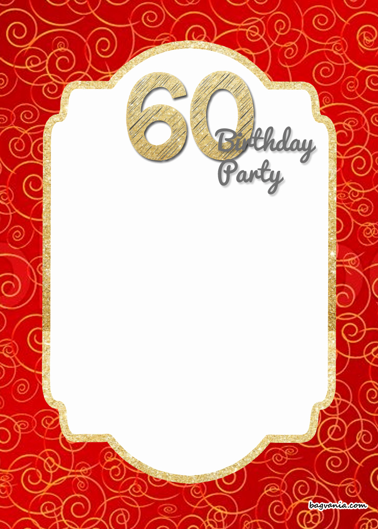 60th Birthday Invitation Template New Free Printable 60th Birthday Invitation Templates