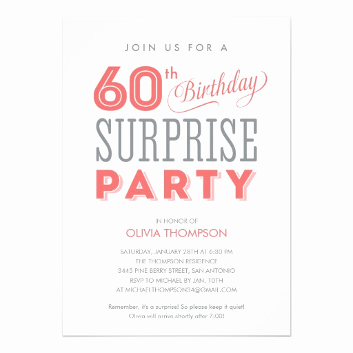 60th Birthday Invitation Wording Lovely 60th Surprise Birthday Invitations