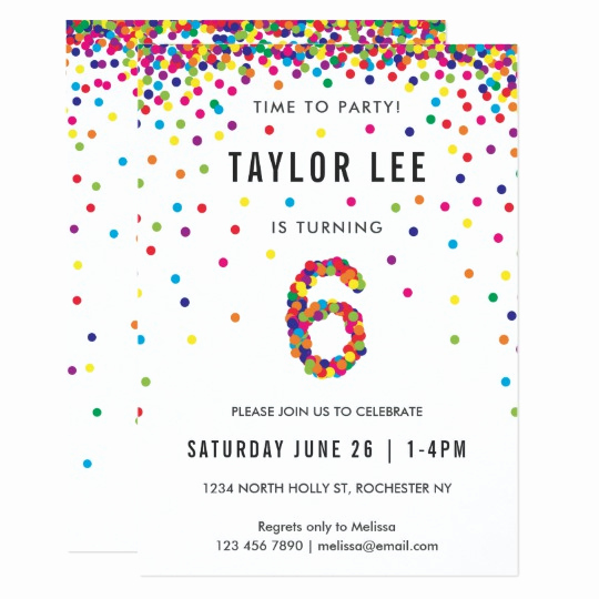 6th Birthday Invitation Wording New Rainbow 6th Birthday Party Sixth Birthday Invitation