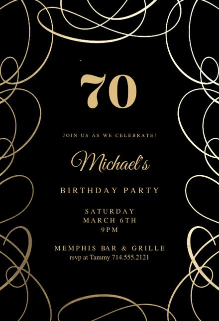 70th Birthday Invitation Templates Free Elegant 70th Birthday Invitation Templates Free