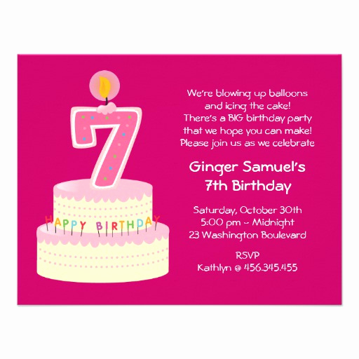 7th Birthday Invitation Wording Beautiful 7th Birthday Wishes Quotes Quotesgram