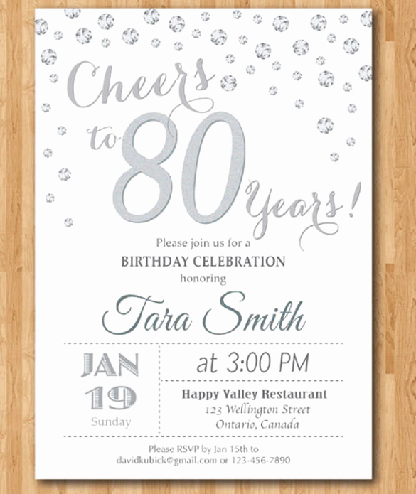 80th Birthday Invitation Wording Lovely 21 80th Birthday Invitations Free Psd Vector Eps Ai