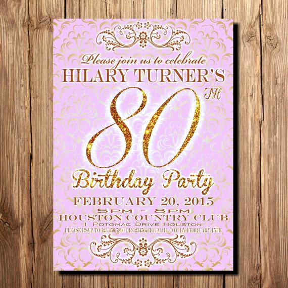 80th Birthday Invitation Wording Luxury 80th 90th Birthday Invitation Birthday Invitation by