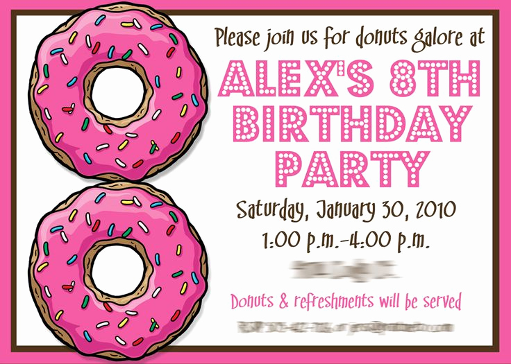 8th Birthday Invitation Wording Elegant 48 Best Donuts Images On Pinterest