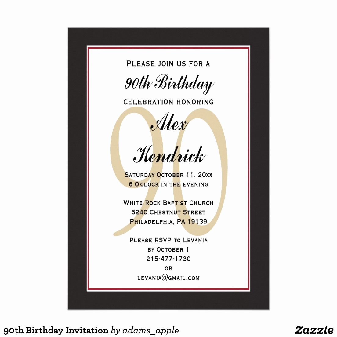 90th Birthday Invitation Ideas Luxury 90th Birthday Invitation Zazzle In 2019