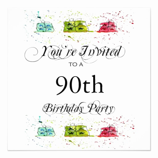 90th Birthday Invitation Templates Luxury Personalised 90th Birthday Party Invitations 13 Cm X 13 Cm