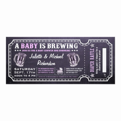 A Baby is Brewing Invitation Lovely A Baby is Brewing Baby Shower Ticket Invitations