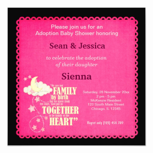 Adopted Baby Shower Invitation Wording Fresh Adoption Baby Shower Girl Invitation