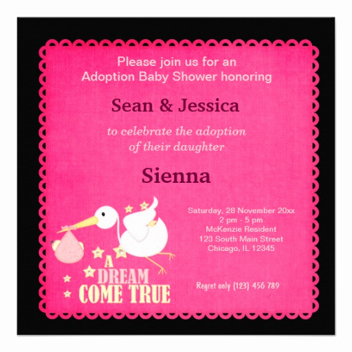 Adopted Baby Shower Invitation Wording Lovely Adoption Baby Shower Girl 5 25x5 25 Square Paper