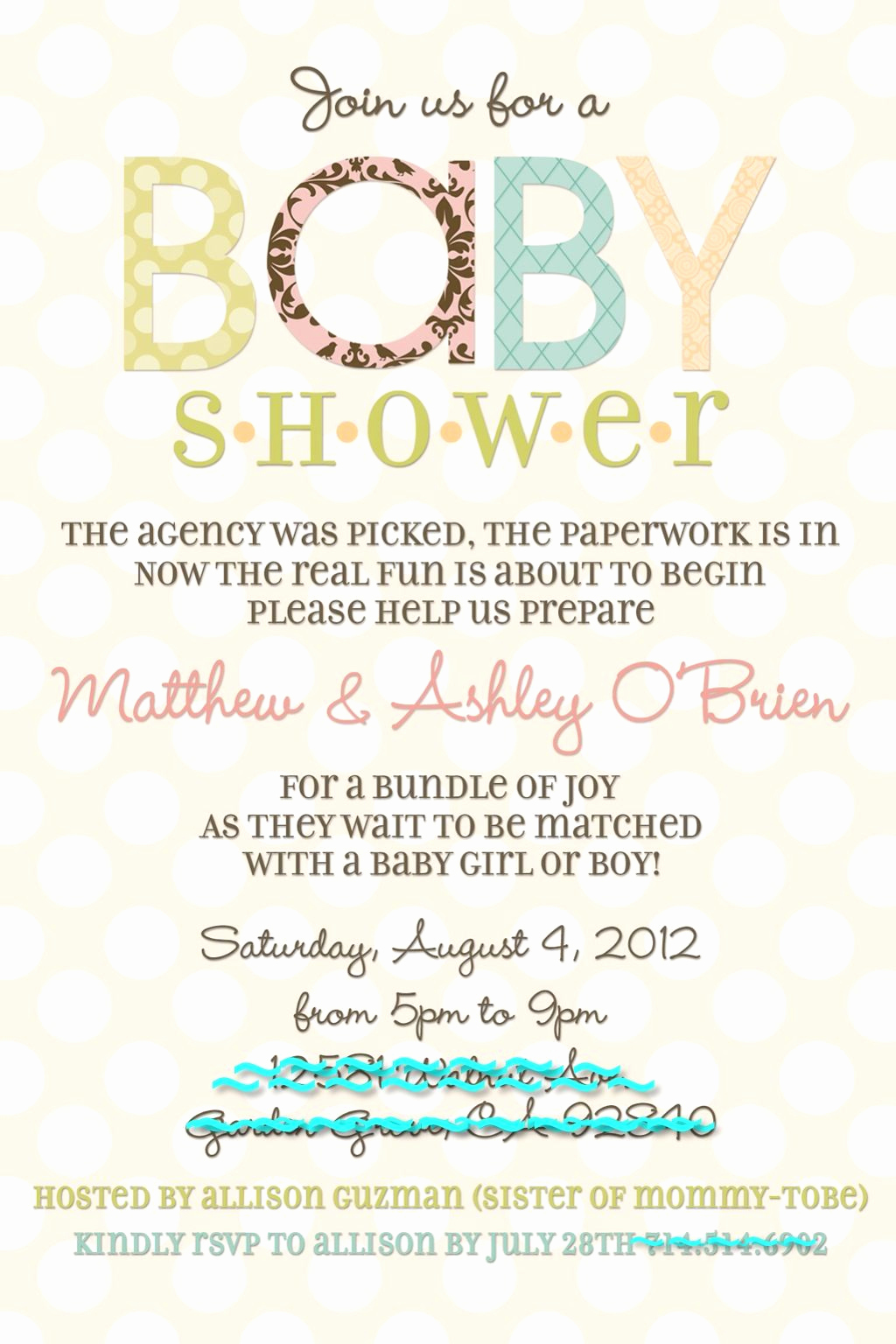 Adoption Baby Shower Invitation Wording Inspirational Adoption Baby Shower Invite Stephanie Miera Potential