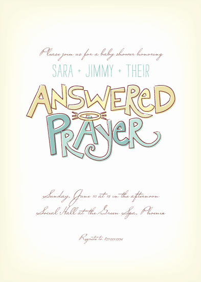 Adoption Baby Shower Invitation Wording Lovely Baby Shower Invitations Answered Prayer at Minted