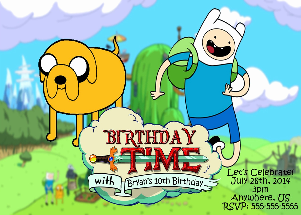 Adventure Time the Invitation Lovely Adventure Time Birthday Personalized Invitations