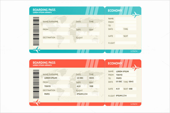 Airline Ticket Invitation Template Awesome Free 15 Boarding Pass Samples In Pdf Psd Vector