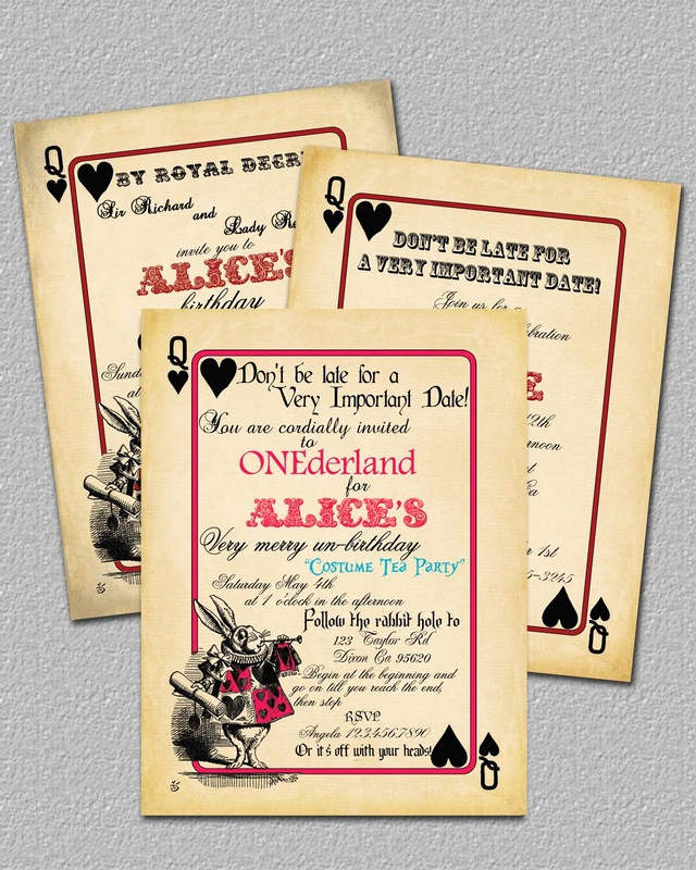 Alice In Wonderland Invitation Beautiful Alice In Wonderland Invitations Inviting Designs by Angela