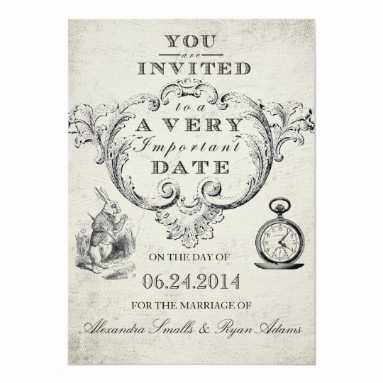 Alice In Wonderland Invitation Template Fresh Alice In Wonderland Wedding Invitation