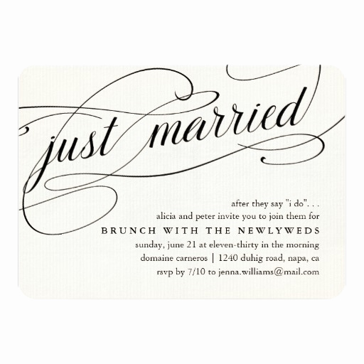 Already Married Wedding Invitation Wording Unique Just Married Post Wedding Brunch Invitation
