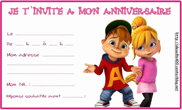 Alvin and the Chipmunks Invitation Awesome Cartes Invitation Alvin Et Les Chipmunks
