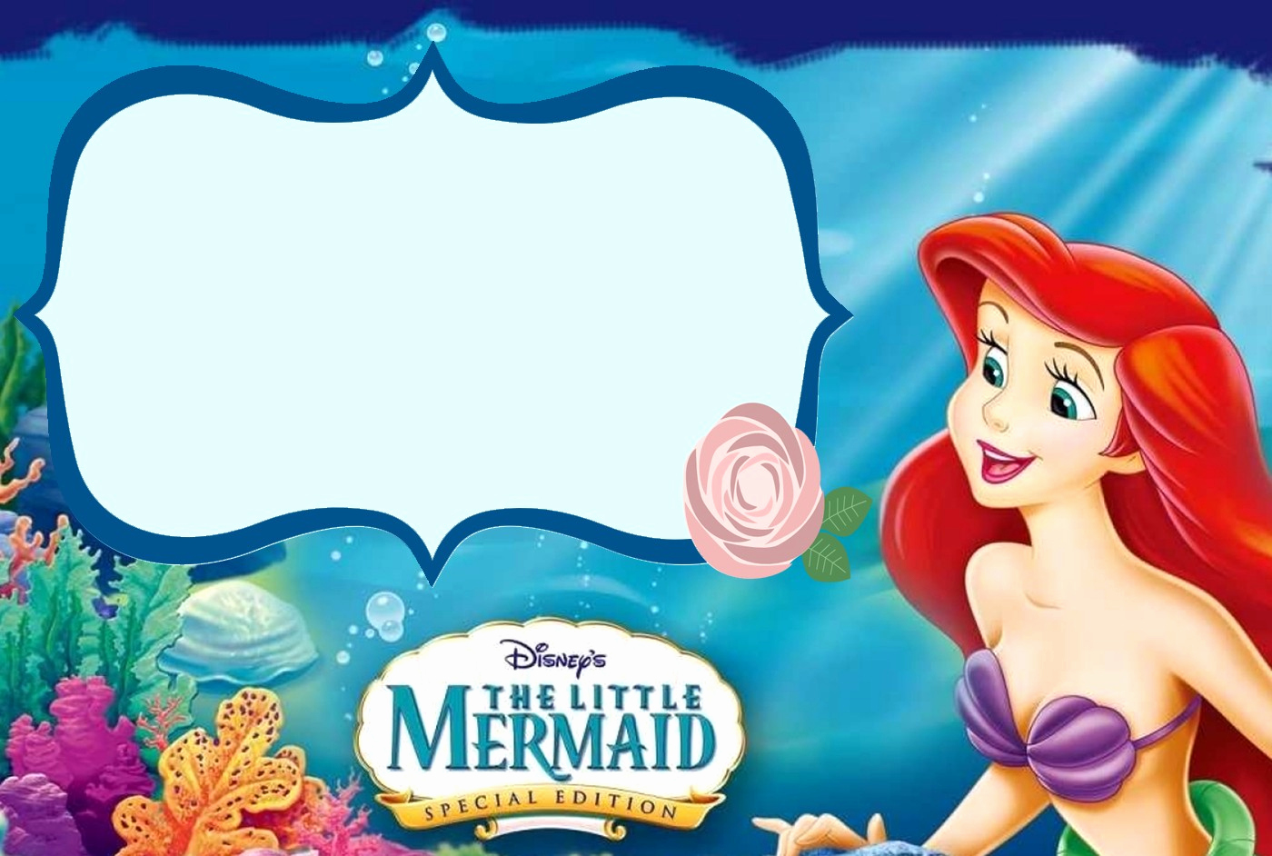 Ariel Invitation Template Free Unique Little Mermaid Free Printable Invitation Templates