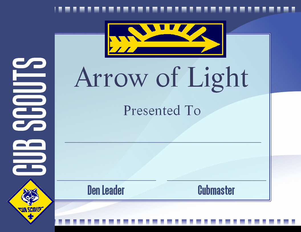 Arrow Of Light Invitation Lovely Free Printable Arrow Of Light Certificate Template