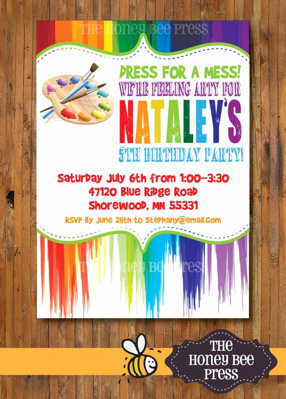 Art Party Invitation Template Awesome 25 Best Ideas About Art Party Invitations On Pinterest