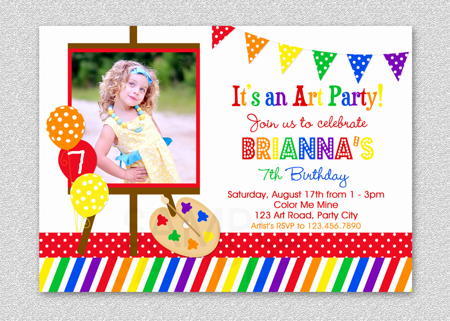 Art Party Invitation Template Beautiful Art Birthday Party Invitations for Your Kids – Bagvania