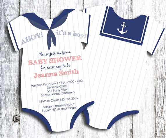 Baby Boy Invitation Ideas Best Of Sailor Baby Shower Invitation Nautical themed Shower