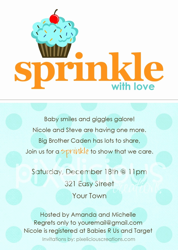 Baby Boy Invitation Ideas New Sprinkle Custom Baby Shower Invitation Girl or Boy