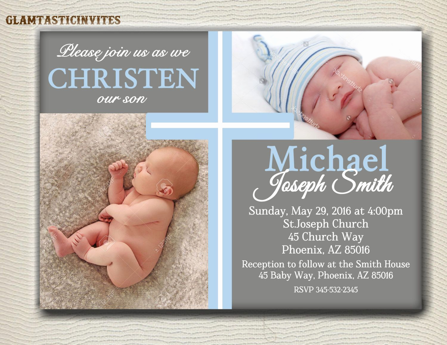 Baby Dedication Invitation Templates Inspirational Boy Baptism Invitations Background