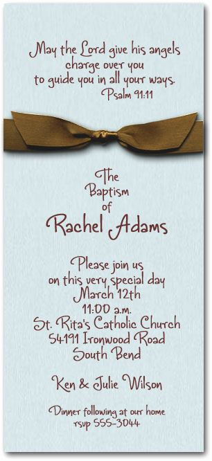 Baby Dedication Invitation Wording Luxury Aqua &amp; Brown Ribbon Baptism